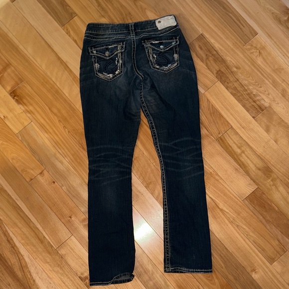 Silver Jeans Women's Straight Leg Jeans - Dark Blue - Picture 1 of 6